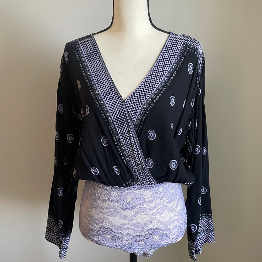 NWT Free People Open Back Bodysuit Blouse